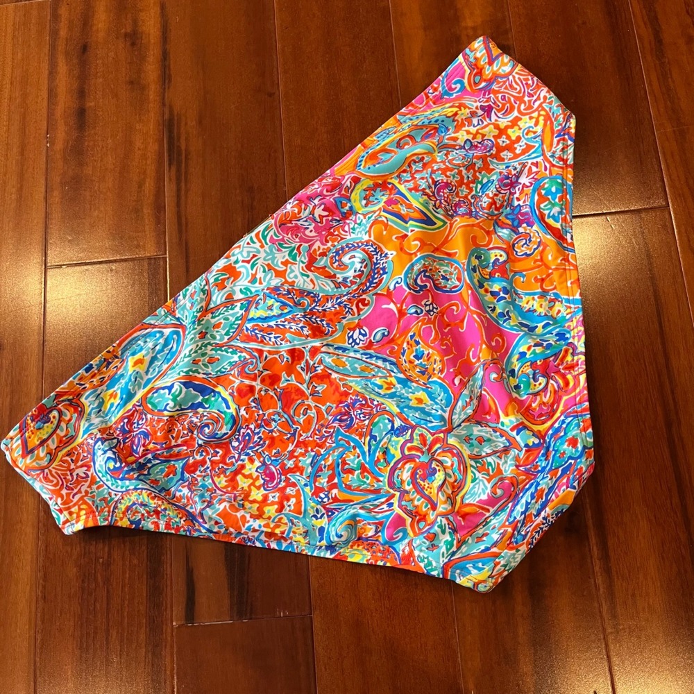 Ralph Lauren Bikini Bottom Swim Paisley Floral Orange Pink Multi New Size 16 - Picture 3 of 6